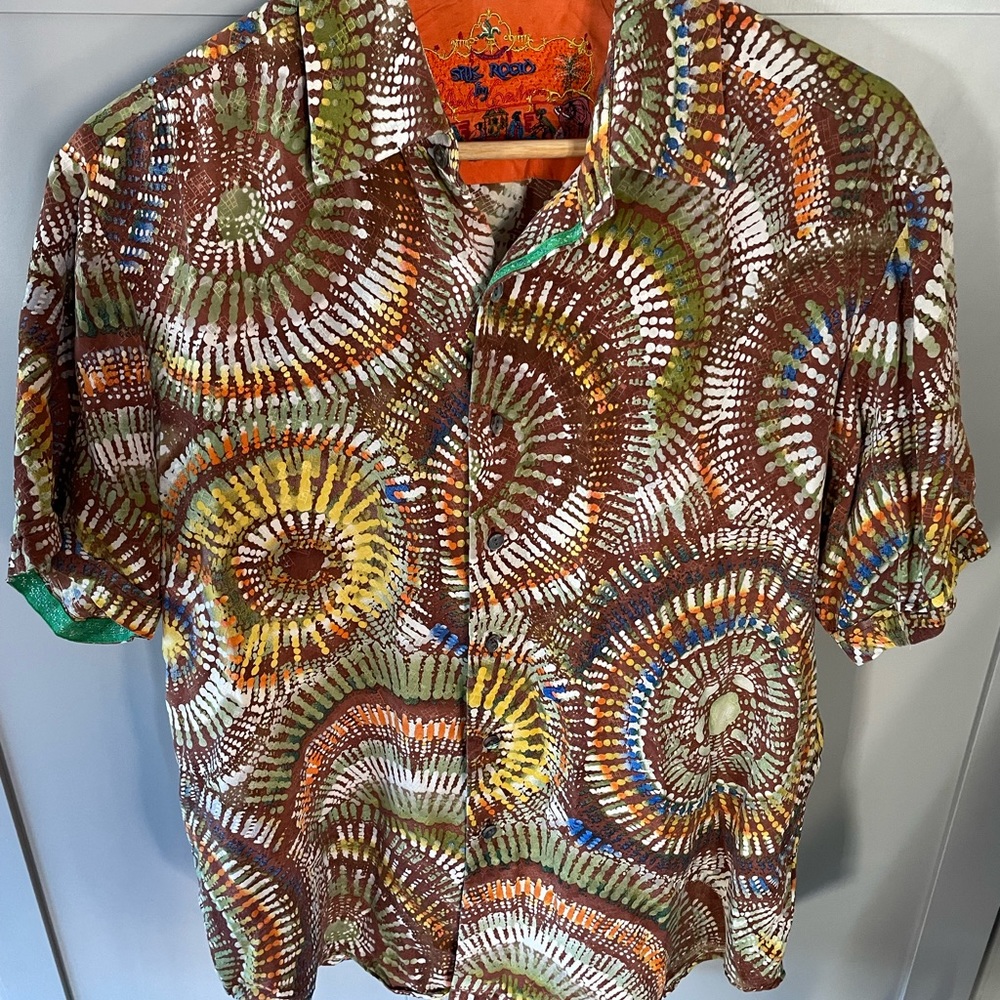 Robert Graham Multicolor Spiral Casual Button Down Shirt